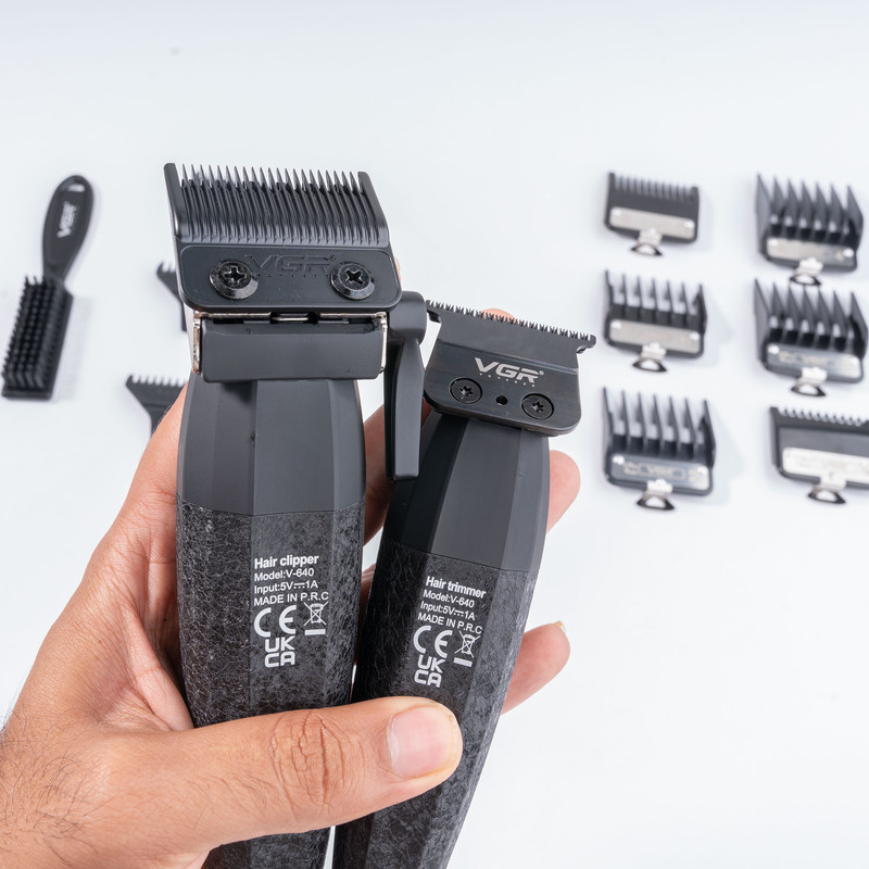 ست ماشین اصلاح موی سر و صورت وی جی ار مدل V-640 بسته 2 عددی