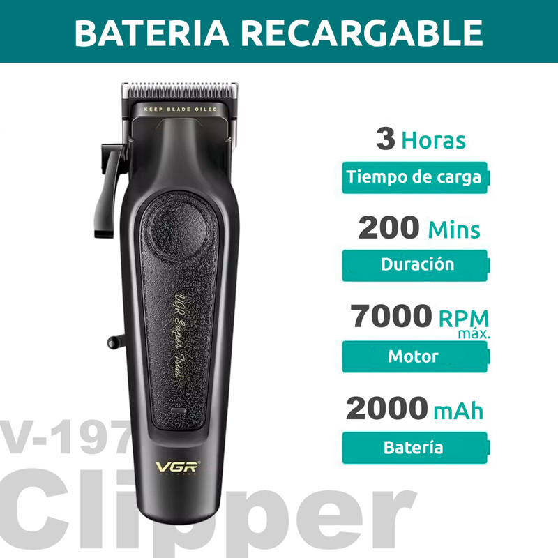 ماشین اصلاح موی سر و صورت شارژی وی جی ار مدل V-197 & 995 مجموعه 2 عددی