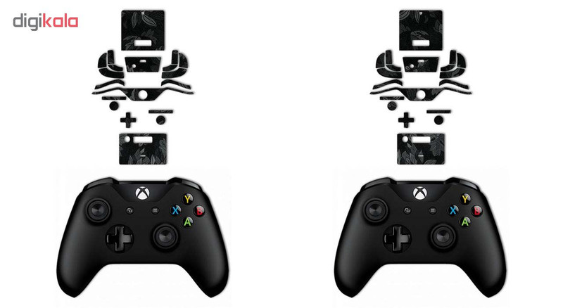 برچسب ماهوت مدل Black Wild-flowers Texture مناسب کنسول بازی Xbox One X