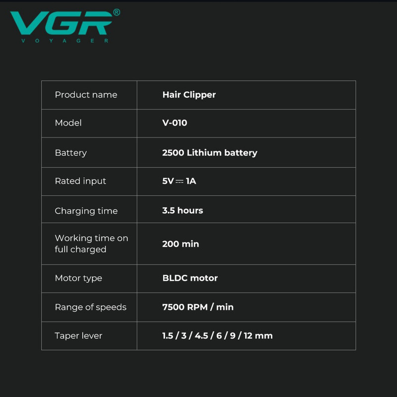 ماشین اصلاح موی سر و صورت وی جی ار مدل v-010