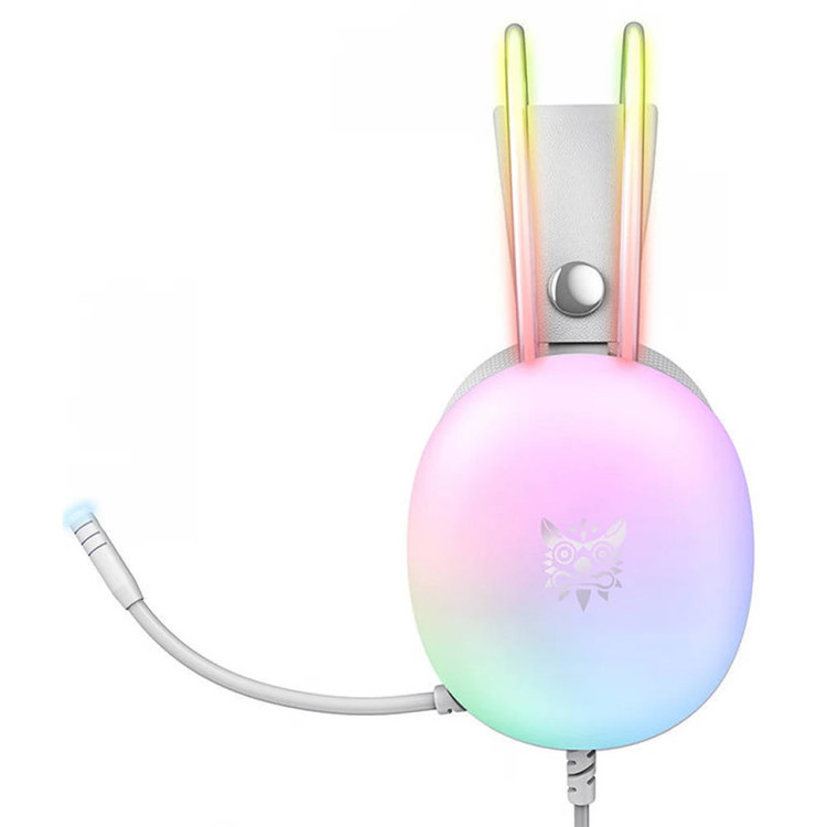 هدست گیمینگ اونیکوما مدل X25 RGB با نویز کنسلینگ میکروفون (ENC)، بدون قابلیت شارژ، اتصال از طریق جک 3.5 میلی متری صدا، دارای دکمه قطع و وصل میکروفون و دکمه کنترل صدا، طراحی ارگونومیک و بالشتکهای نرم و قابل تنظیم، مقاوم در برابر رطوبت و عرق