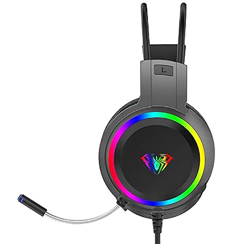 هدست گیمینگ آئولا مدل S608، بدون قابلیت نویز کنسلینگ، درگاه شارژ USB Type-C، درایور 50 میلی متری، میکروفون قابل تنظیم، دارای نورپردازی RGB