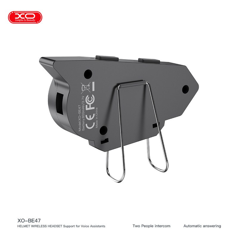 هدست بلوتوثی کلاه ایمنی ایکس او مدل BE47 بدون نویز کنسلینگ، درگاه شارژ USB Type-C، دارای قابلیت اتصال همزمان به دو دستگاه، تا 25 ساعت مکالمه، ضدآب با گواهی IPX6