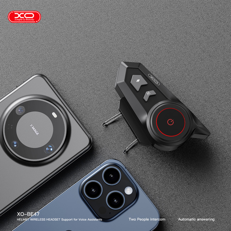 هدست بلوتوثی کلاه ایمنی ایکس او مدل BE47 بدون نویز کنسلینگ، درگاه شارژ USB Type-C، دارای قابلیت اتصال همزمان به دو دستگاه، تا 25 ساعت مکالمه، ضدآب با گواهی IPX6