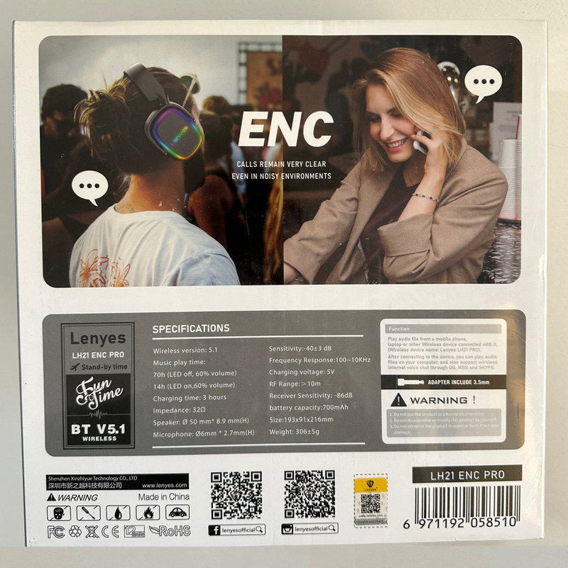 هدست مخصوص بازی بی سیم لنیز مدل LH21 ENC PRO