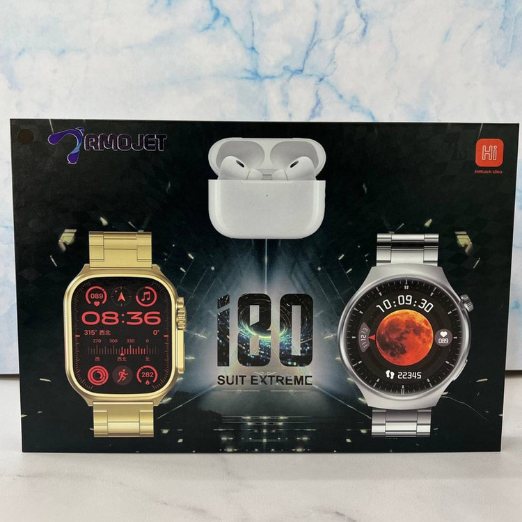 ساعت هوشمند رموجت مدل i80 Suit Extremc بسته 2 عددی به همراه هدفون بلوتوثی