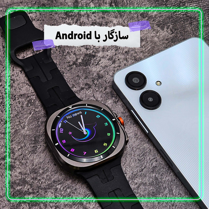 ساعت هوشمند 47 میلی متر وونک مدل VS1 با بند سیلیکونی