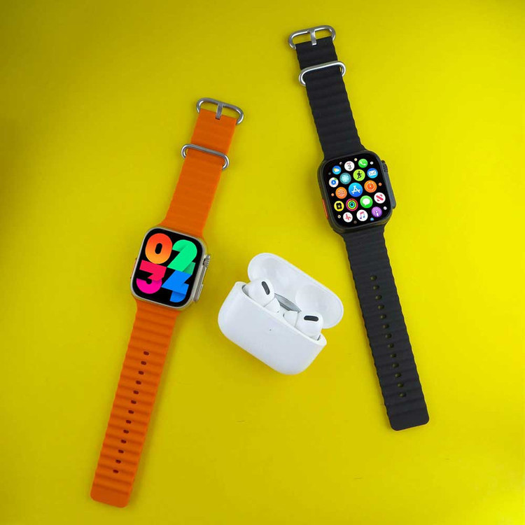 ساعت هوشمند ورنا مدل W49 Ultra with airpod pro دارای قابلیت های کنترل موسیقی (Music Player)، قابلیت مکالمه از طریق بلوتوث، پشتیبانی از زبان فارسی در منو و سیستمعامل بند سیلیکون