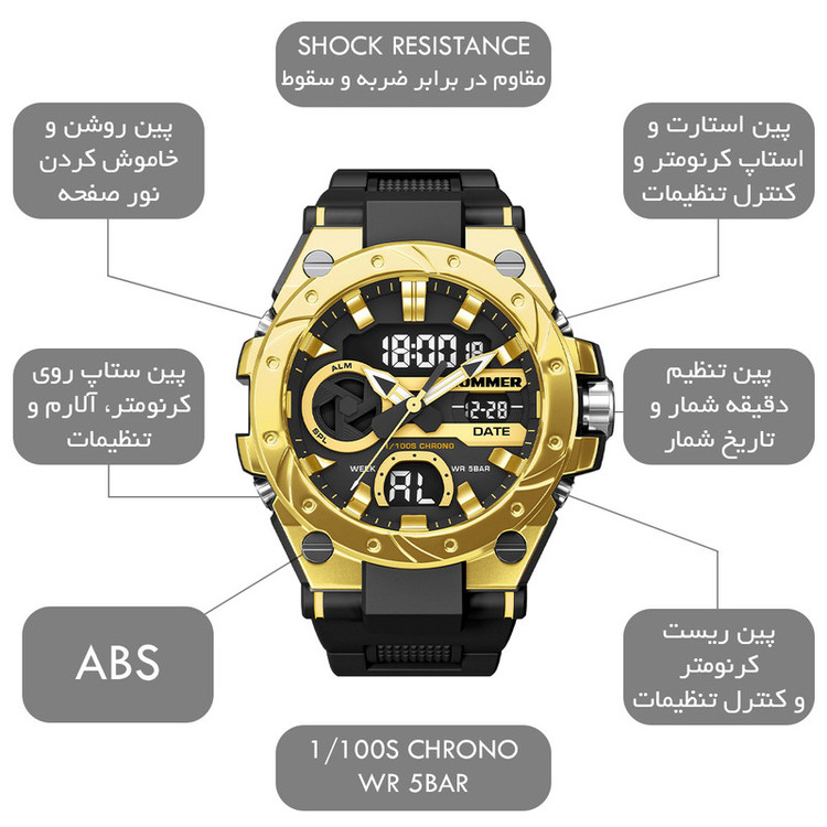 ساعت مچی عقربهای کوارتز مردانه هامر مدل HM1428-C2