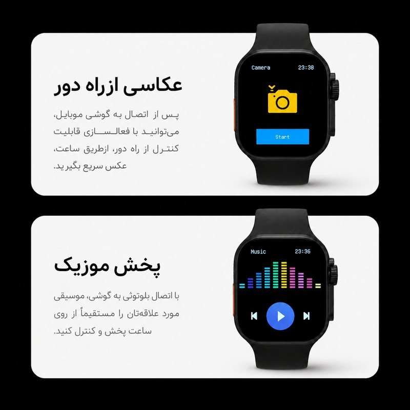 ساعت هوشمند دبلیو اس مدل SEVEN PLUS ONE 7+1 با بند سیلیکونی به همراه هدفون بلوتوثی