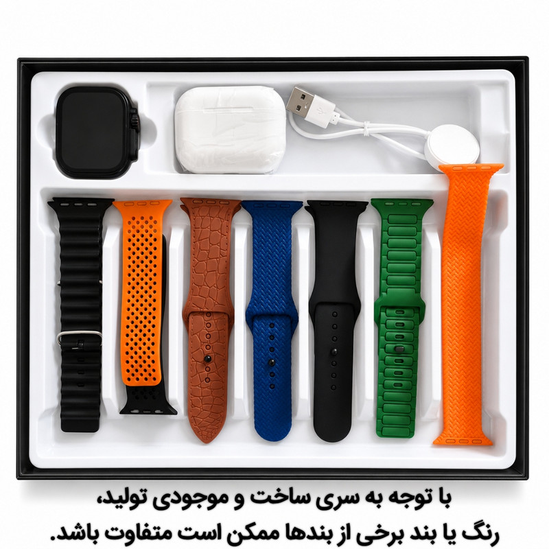 ساعت هوشمند دبلیو اس مدل SEVEN PLUS ONE 7+1 با بند سیلیکونی به همراه هدفون بلوتوثی