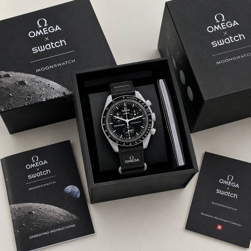 ساعت مچی عقربه ای زنانه و مردانه مدل Moon Swatch Mission to sun