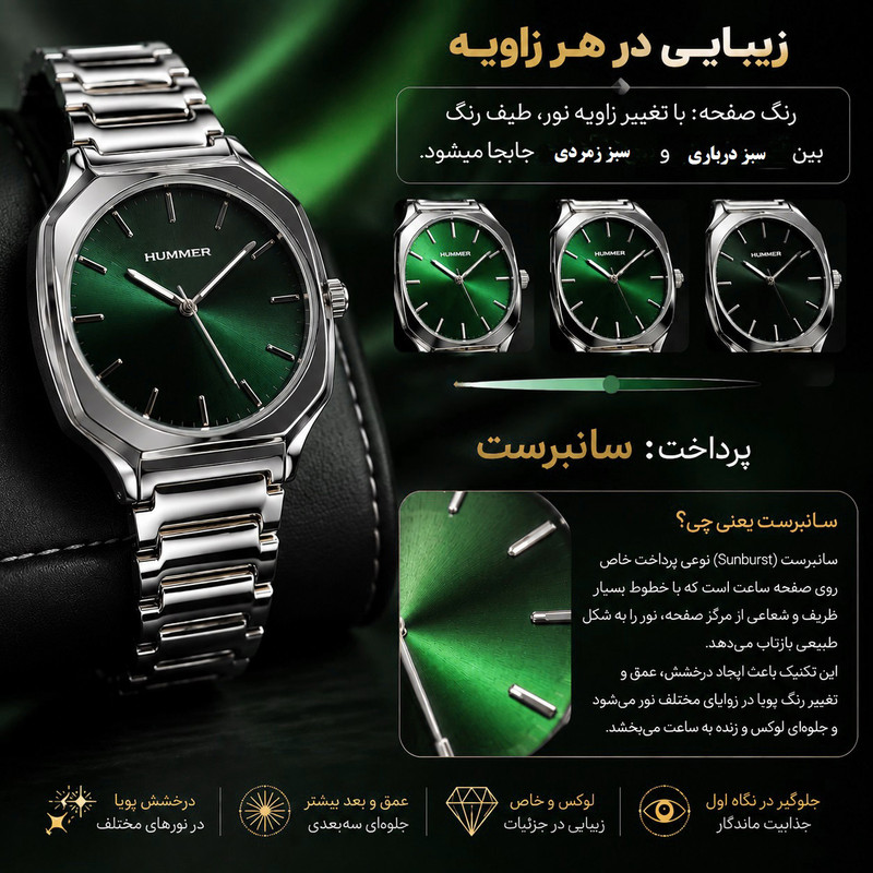 ساعت مچی عقربه ای مردانه هامر مدل موتور ژاپن رفرنس HM1116-C1