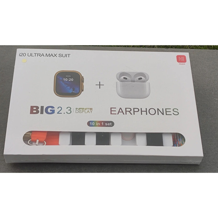 ساعت هوشمند مدل Airpods Pro 2 + i20 ULTRA به همراه هدفون