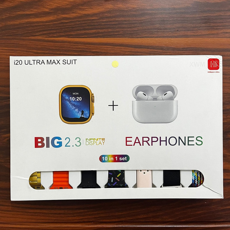 ساعت هوشمند مدل Airpods Pro 2 + i20 ULTRA به همراه هدفون