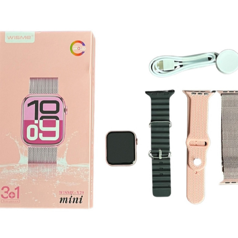 ساعت هوشمند ۴۱ میلیمتری ویسمی مدل X29 mini به همراه بندسیلیکونی و فلزی