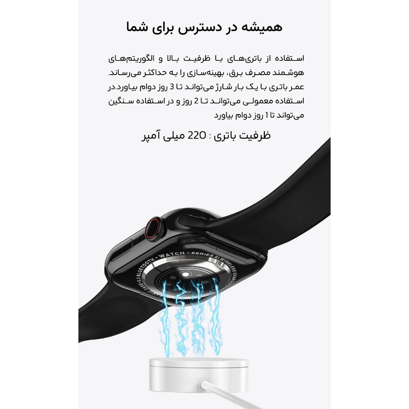 ساعت هوشمند 45 میلی متری مدل KW90MAX با بند سیلیکونی