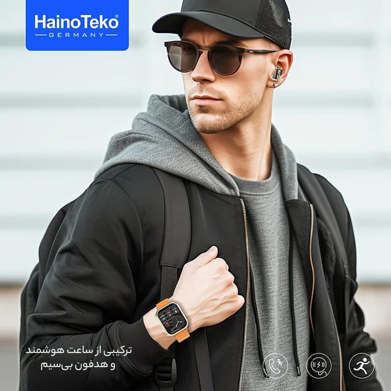 ساعت هوشمند هاینو تکو مدل APY ST1 SMART BALANCED دارای قابلیت های کنترل موسیقی، شمارنده ضربان قلب، گام شمار، قابلیت مکالمه از طریق بلوتوث، پشتیبانی از زبان فارسی، بند سیلیکون