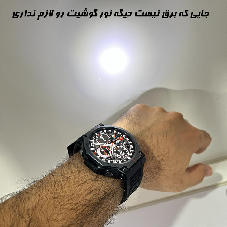 ساعت هوشمند 1.43اینچی دیبت ویر مدل Mountaineers-KT85 با بند سیلیکونی
