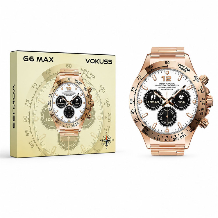 ساعت هوشمند 49 میلیمتری ووکاس مدل G6 MAX با بند استیل