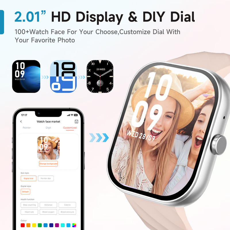 ساعت هوشمند 2.01 اینچی لیمیکس مدل ِD02 با بند سیلیکونی