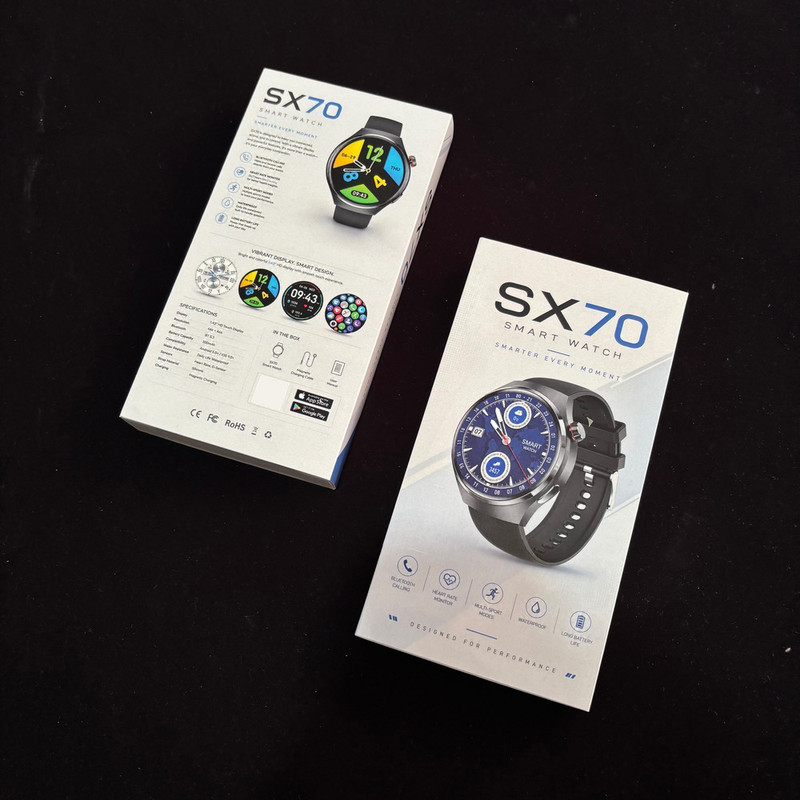ساعت هوشمند 1.45 اینچی مدل SX70 با بند سیلیکونی