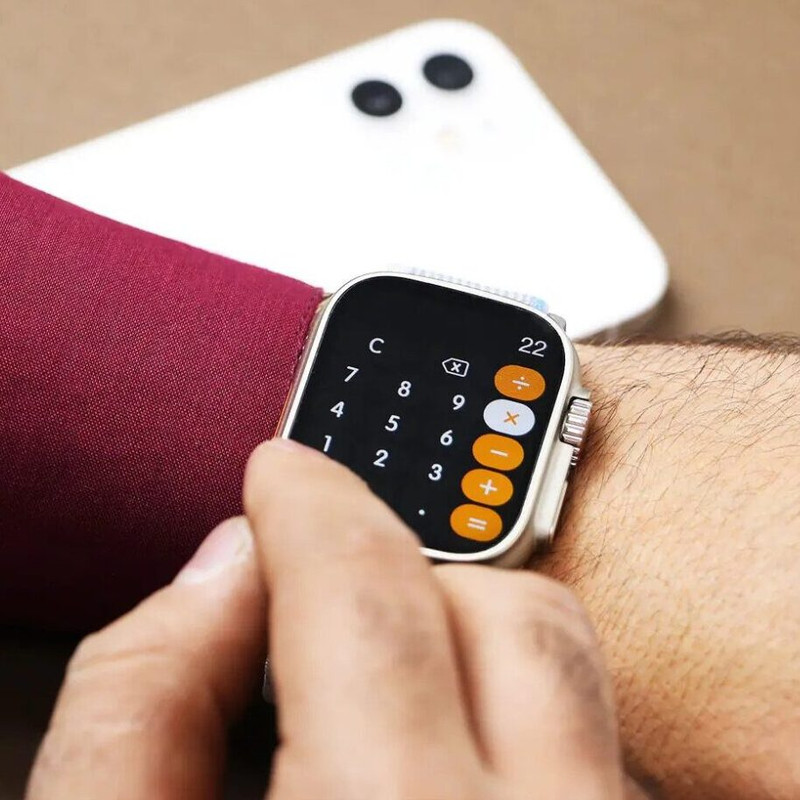 ساعت هوشمند ۴۹ میلیمتری تی ۸۰ مکس مدل SEVEN PLUS ONE 7+1 با بند فلزی و سیلیکونی