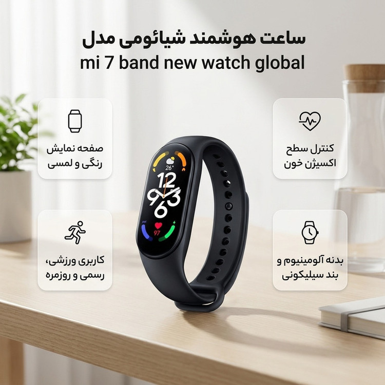 ساعت هوشمند شیائومی مدل mi 7 band new watch global