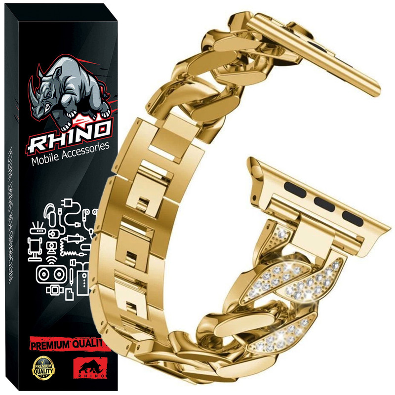 بند ساعت راینو مدل Diamond Cartir مناسب برای ساعت هوشمند ورنا W45 Max / W49 Ultra / T45 Pro Max 49mm