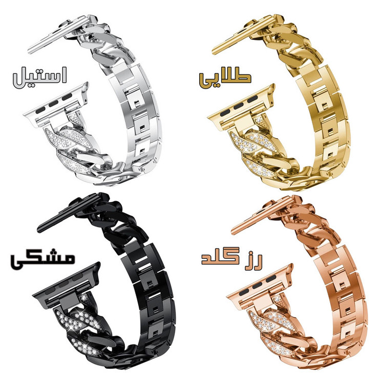 بند ساعت راینو مدل Diamond Cartir مناسب برای ساعت هوشمند ورنا W45 Max / W49 Ultra / T45 Pro Max 49mm