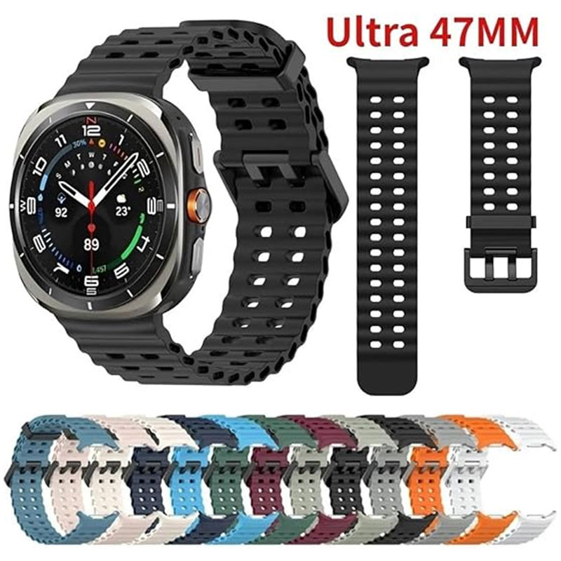 بند مسیر مدل Ocean SGK Silicone مناسب برای ساعت هوشمند سامسونگ Galaxy Watch Ultra 47mm