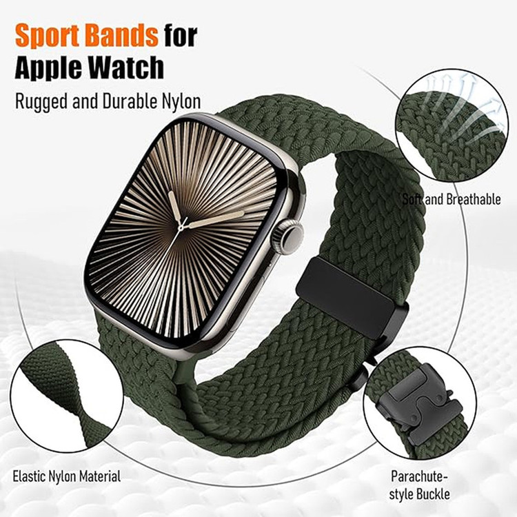 بند ساعت آکوآرا مدل Woven Parachute مناسب برای اپل واچ 42/44/45/49 میلیمتری سری Se/1/2/3/4/5/6/7/8/9/Ultra/Ultra2