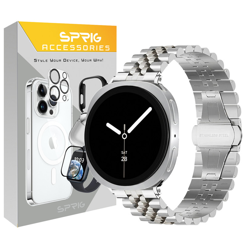 بند فلزی اسپریگ مدل 5Bead SL-DualC W9 مناسب برای ساعت هوشمند سامسونگ Galaxy Watch 9 40mm / 9 44mm