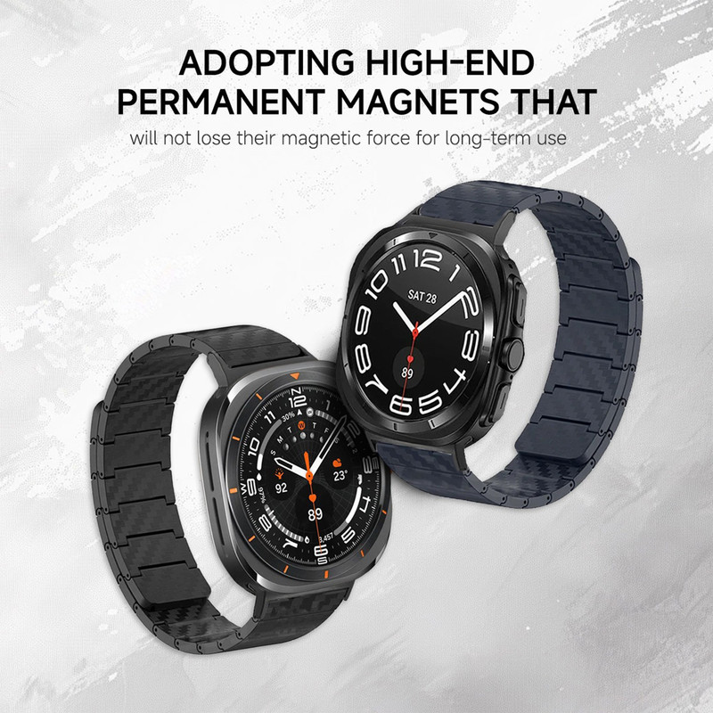 بند مدل LuxCarbonMagnetic مناسب برای ساعت هوشمند سامسونگ Galaxy Watch Ultra 2/1 47 mm