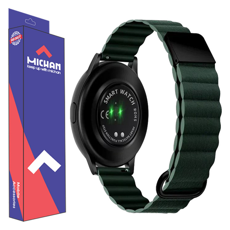 بند میچان مدل چرمی مگنتی مناسب برای ساعت هوشمند سامسونگ Galaxy watch 4/5/6/7/Galaxy watch 40/42/43/44/45/46