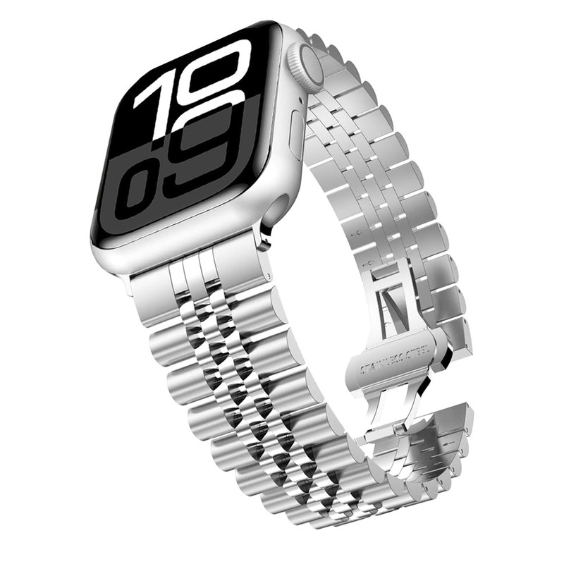 بند گوف مدل 5Bead Rolex مناسب برای اپل واچ سری 10 سایز 46 میلی متری