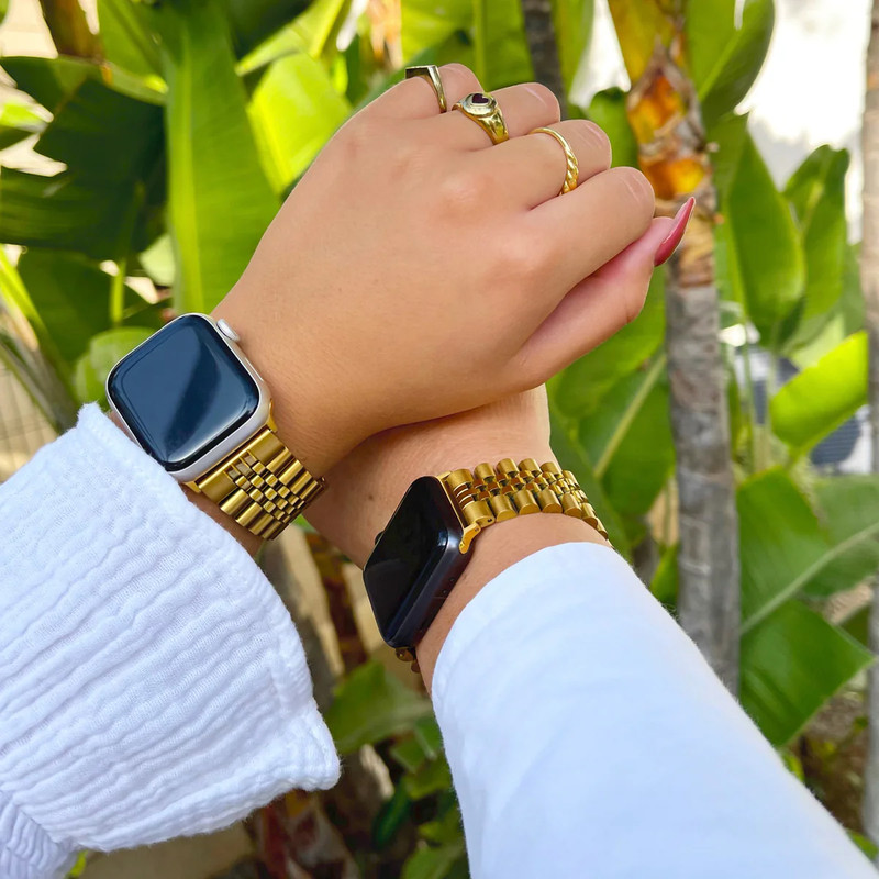 بند گوف مدل 5Bead Rolex مناسب برای اپل واچ سری 10 سایز 46 میلی متری
