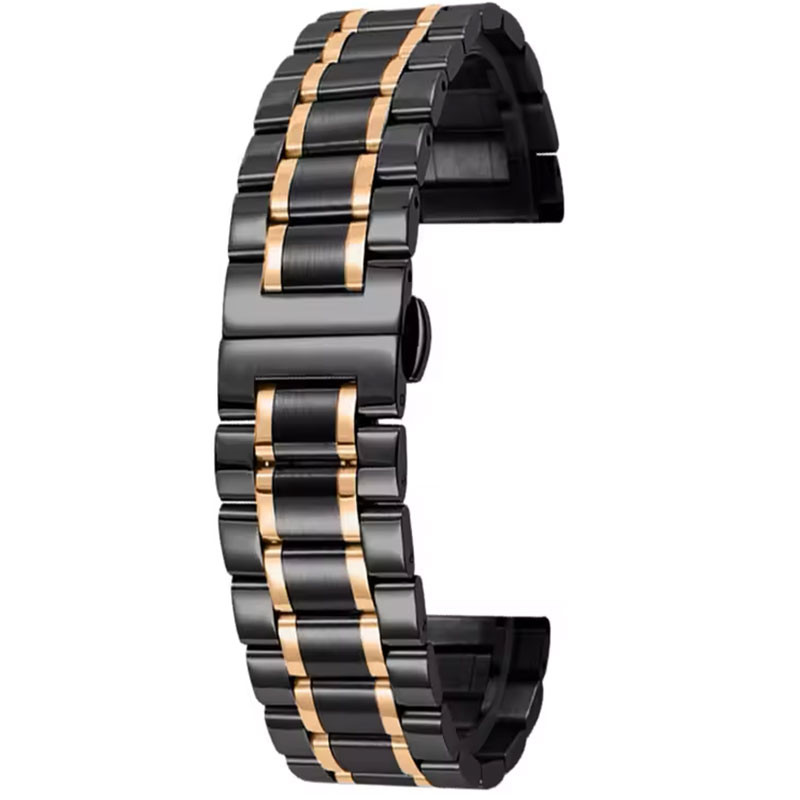 بند مسیر مدل Ceramic Steel_22 مناسب برای ساعت هوشمند ال جی (22mm) G Watch