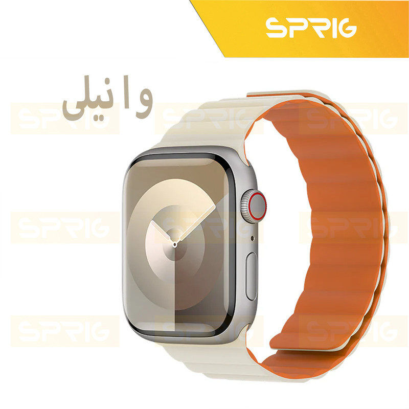 بند اسپریگ مدل Silicone Magnetic Link مناسب برای اپل واچ 42 / 44 / 45 / 49 میلی متری