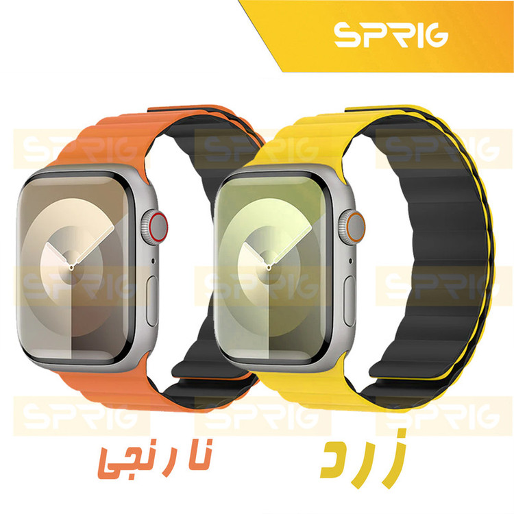 بند اسپریگ مدل Silicone Magnetic Link مناسب برای اپل واچ 42 / 44 / 45 / 49 میلی متری