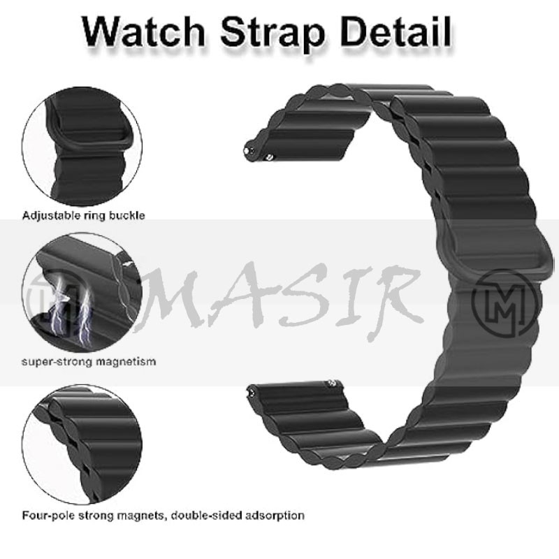 بند مسیر مدل Silicone Loop Magnetic مناسب برای ساعت هوشمند سامسونگ 20 میلی متری Galaxy Watch Gear S2 / Gear S3 / Gear Sport / Active / Active2
