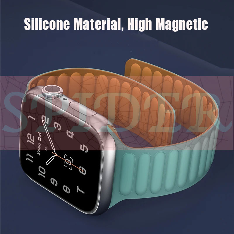 بند اسپایدر مدل Silicon Link Loop Magnetic مناسب برای اپل واچ سری 1/2/3/4/5/6/7/8/9/ SE / ULTRA / ULTRA 2 سایز 42/44/45/49 میلی متری