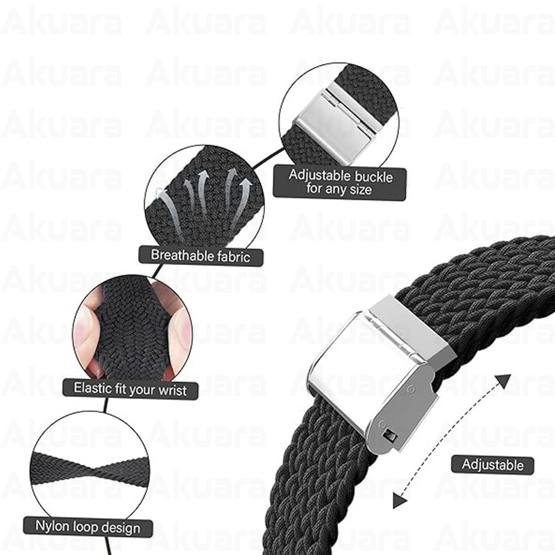بند ساعت آکوآرا مدل Woven GK مناسب برای ساعت هوشمند شیائومی Mi Band 7 41mm