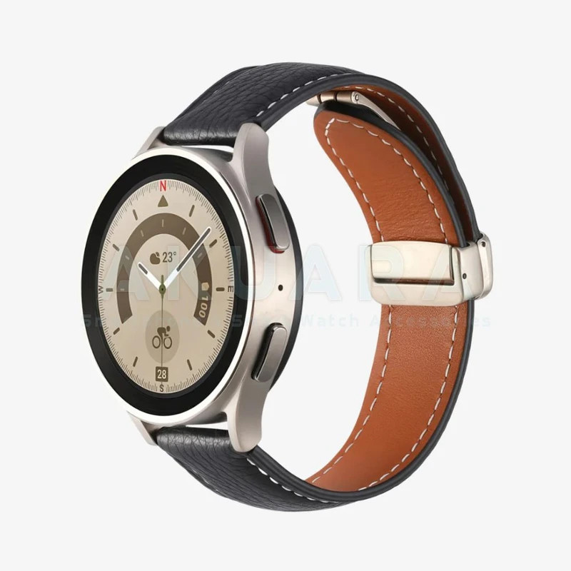 بند ساعت آکوآرا مدل Magnetic Leather مناسب برای ساعت هوشمند میبرو Lite / Color / C2 / Air سایز 20mm