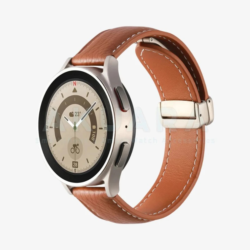 بند ساعت آکوآرا مدل Magnetic Leather مناسب برای ساعت هوشمند میبرو Lite / Color / C2 / Air سایز 20mm