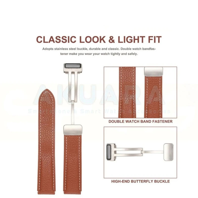 بند ساعت آکوآرا مدل Magnetic Leather مناسب برای ساعت هوشمند میبرو Lite / Color / C2 / Air سایز 20mm