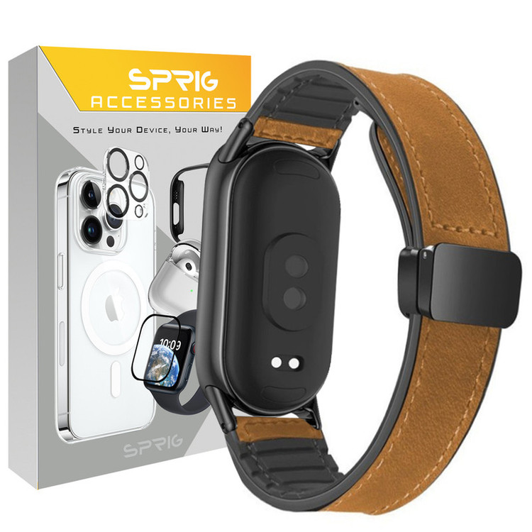 بند اسپریگ مدل Soft leather magnet مناسب برای ساعت هوشمند شیائومی Mi band 8/9 (12mm)