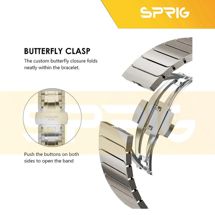بند اسپریگ مدل Butterfly W8 مناسب برای ساعت هوشمند سامسونگ Galaxy Watch 8 40mm / 8 44mm / 8 Classic 46mm
