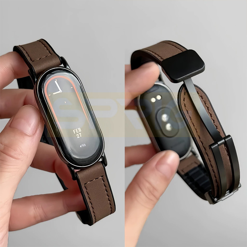 بند اسپریگ مدل Soft leather magnet مناسب برای ساعت هوشمند شیائومی Mi band 8/9/10 12mm