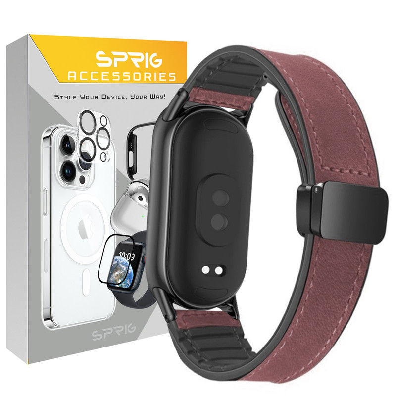 بند اسپریگ مدل Soft leather magnet مناسب برای ساعت هوشمند شیائومی Mi band 8/9/10 12mm